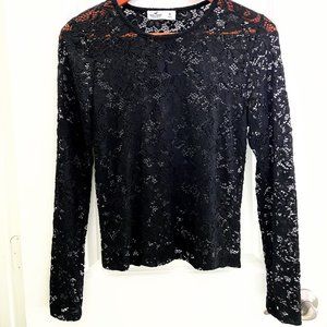 Hollister Long Sleeve Mesh Lace Top